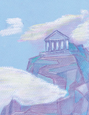 Mount Olympus<br>Drawing By Mirta Fernandez